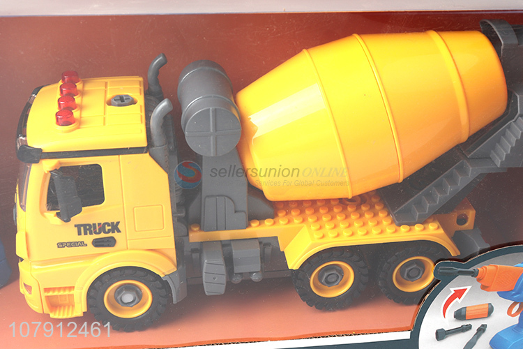 New arrival plastic toy vechicle diy assembled engineering truck toy