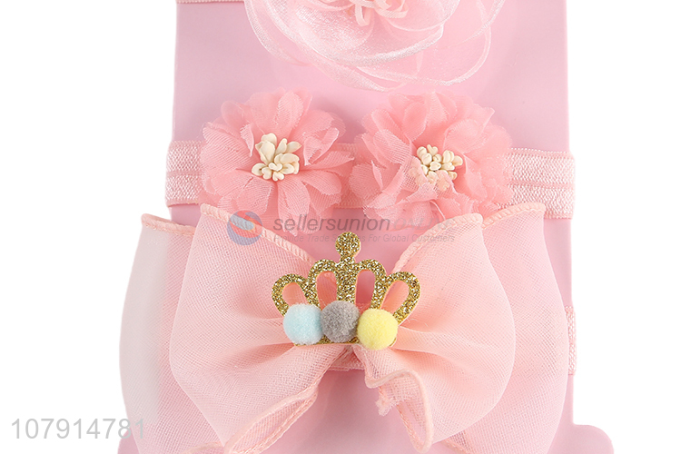 New Design Baby Girls Handmade Flowers Crown Headband Hair Band