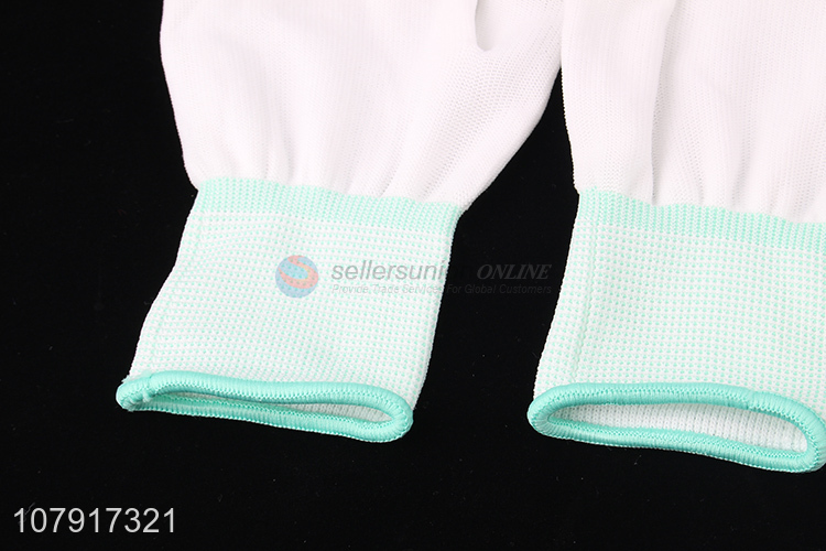 Good Quality White PU Fingertip Coating Glove Work Gloves