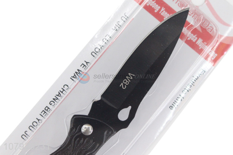 Hot selling black stainless steel universal folding fruit knife