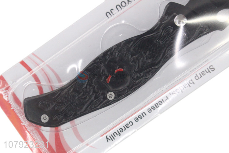 Hot selling black stainless steel universal folding fruit knife