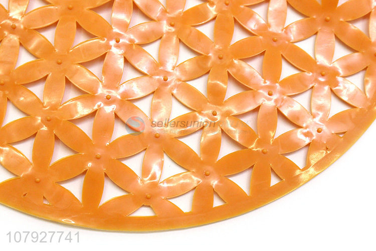 Top quality round orange waterproof non-slip bathroom floor mat bath mat