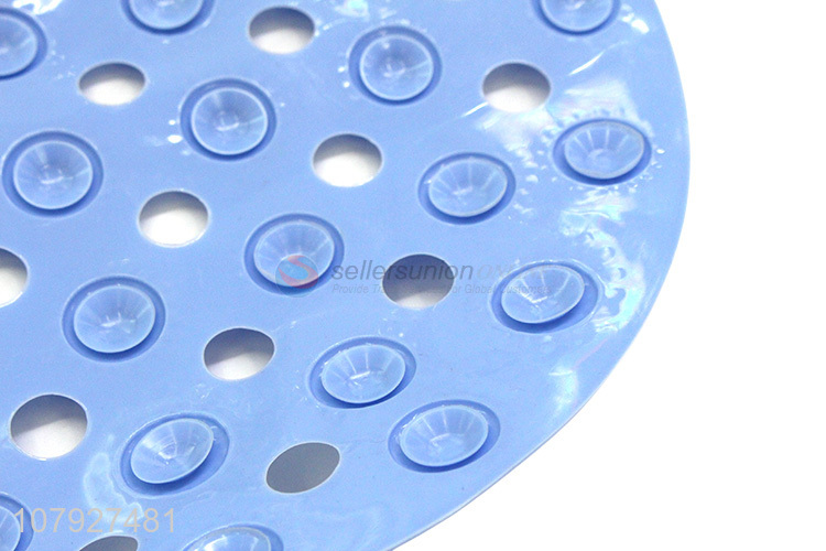 Good selling blue ellipse shape non-slip bath mat with top quality