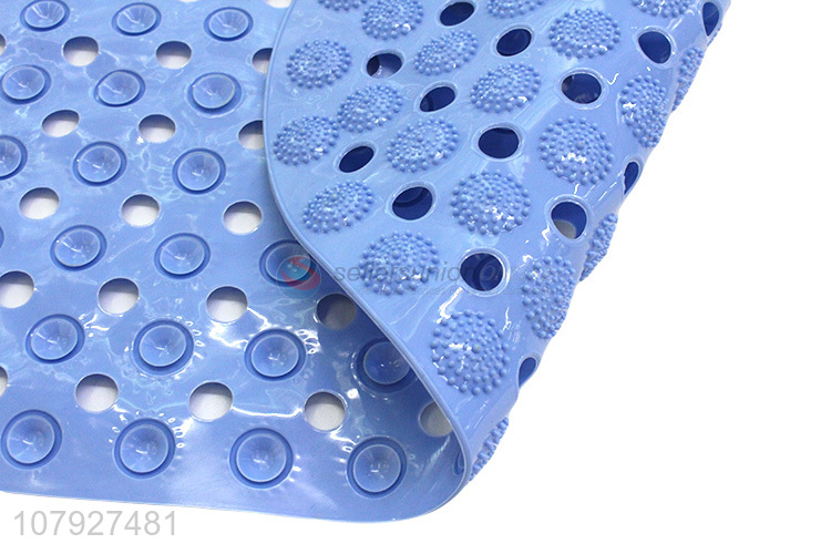 Good selling blue ellipse shape non-slip bath mat with top quality