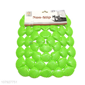 Best price green shell pattern non-slip shower bath mat for household