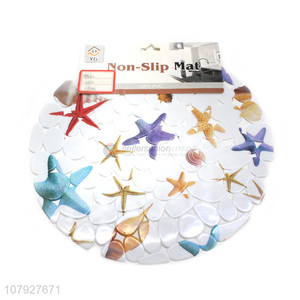 Good selling round starfish pattern shower bath mat for household