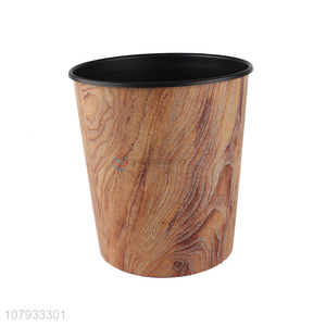 Factory price household wood grain plastic trash can universal wastebasket