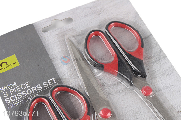 China factory wholesale 3 pieces stainless steel scissors set for home and office use