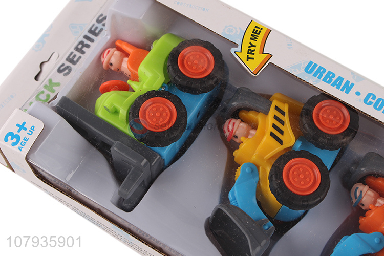 Most popular funny inertial cartoon mini truck toys set for children