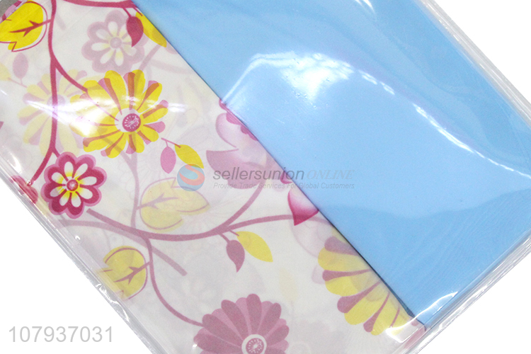 Wholesale 2 Pieces Color Printing And Pure Blue Shower Curtain Set