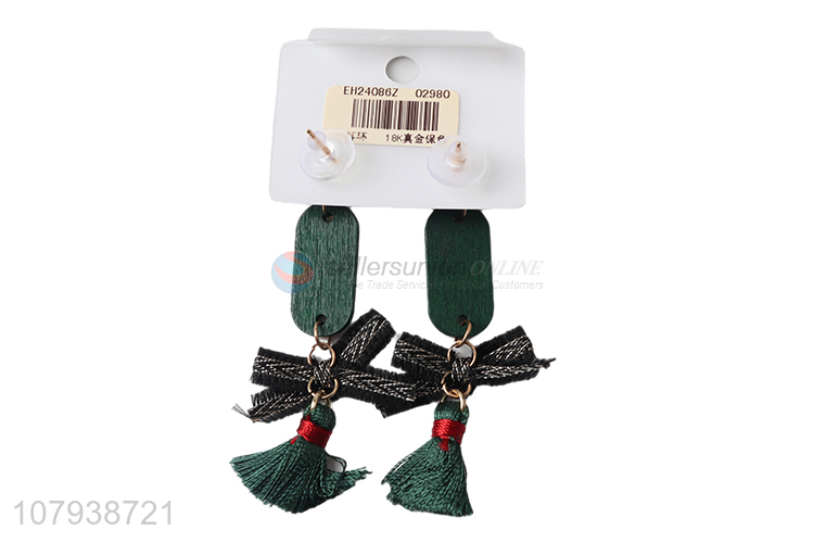 Wholesale women jewelry silk tassel earrings with high quality