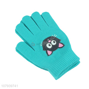 Cute Cat Pattern Knitted Gloves Fashion Winter Warm Gloves