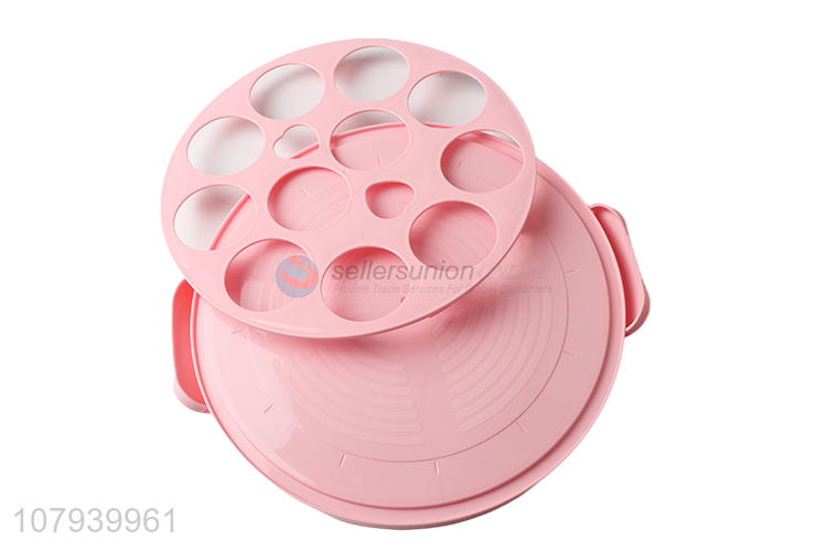 Plastic Round Cake Storage Carrier Holder Box With Portable Handle