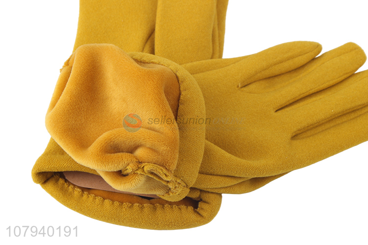 Factory price ladies winter gloves crumpled colorful outdoor thermal gloves