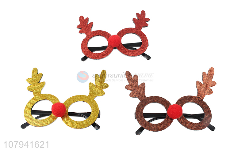 Hot Selling Fashion Antlers Glasses For Christmas And Party Decoration