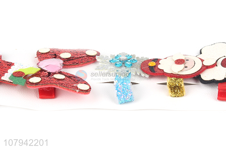 Delicate Design Glitter Christmas Hair Pins Cute Hair Clips Set