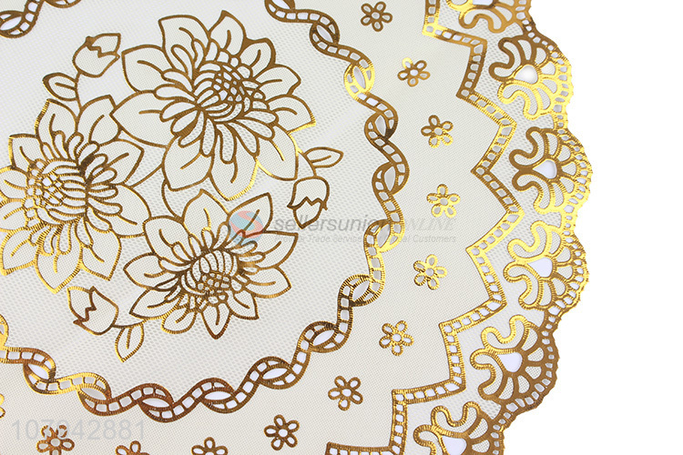 Hot sale gold pvc pressed vinyl metallic dinning mat placemats