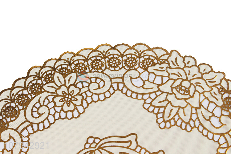 China factory gold heat resistant pvc placemat dinner mat doilies