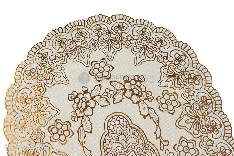 Yiwu market gold waterproof non-slip pvc placemat coasters doilies