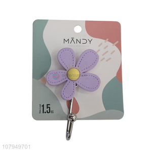 Factory price purple flower sucker universal decorative hooks