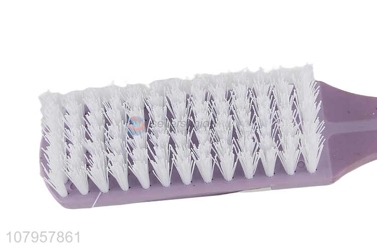 Yiwu wholesale purple plastic long handle shoe brush laundry brush