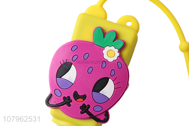 New product fruits aroma antibacterial hand gel with cartoon silicone case