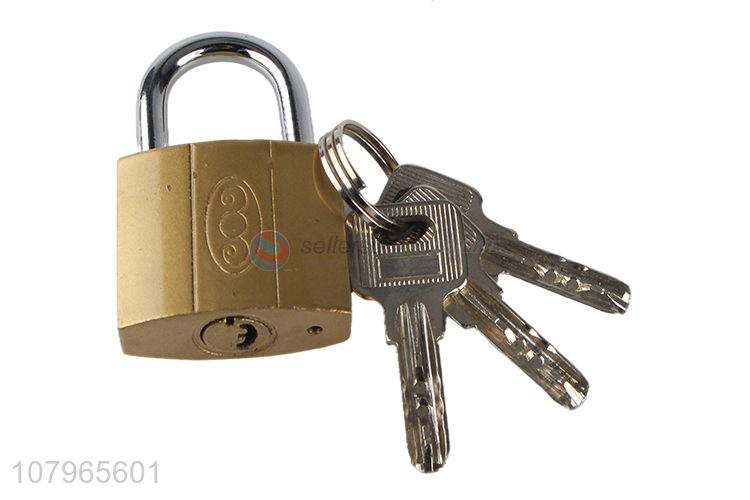 China wholesale yellow square imitation copper padlock universal padlock