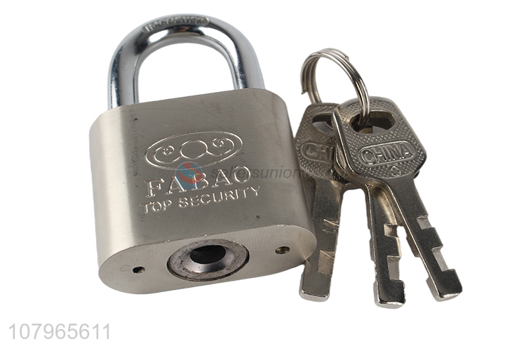 High quality silver rounded matte short beam key padlock set