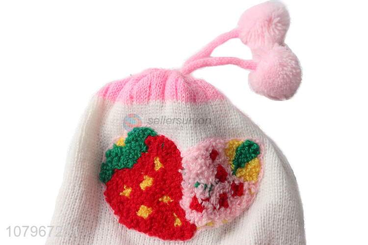 Online wholesale baby infant winter knitted beanie cap for 0-12 months