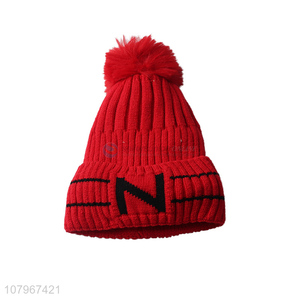 Good quality children winter cap kids knitted beanies for fall winter