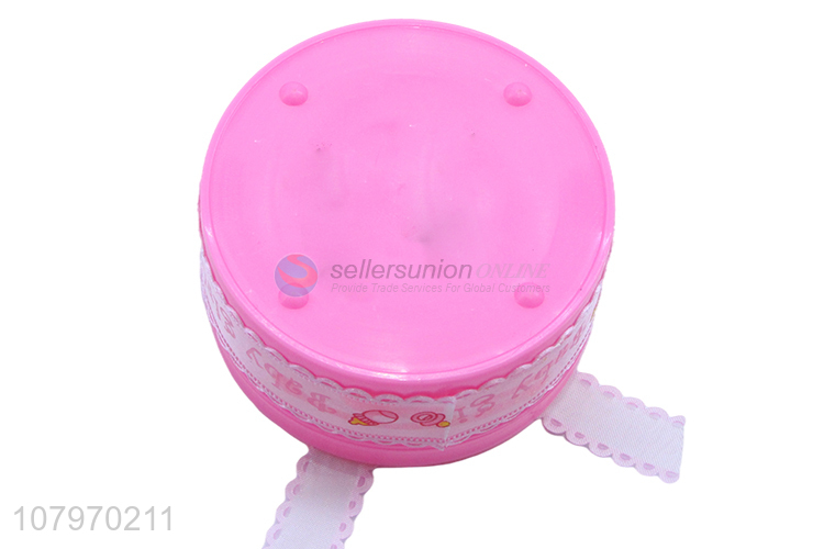 High quality round cartoon baby girl plastic jewelry box case