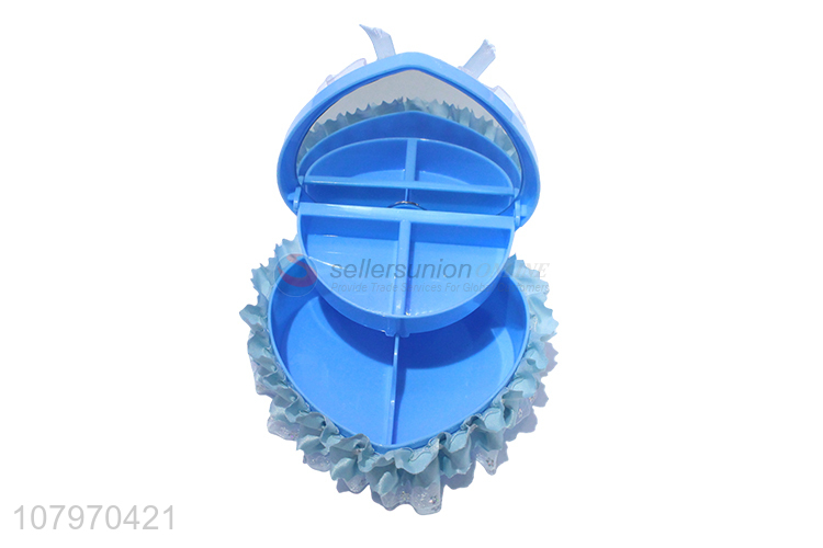 Top product heart shape double-layer plastic jewelry case ring box