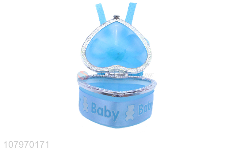 Online wholesale heart shape cartoon baby jewelry box with ribbon