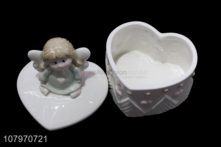 Latest arrival ceramic angel jewelry box bangle box earring case