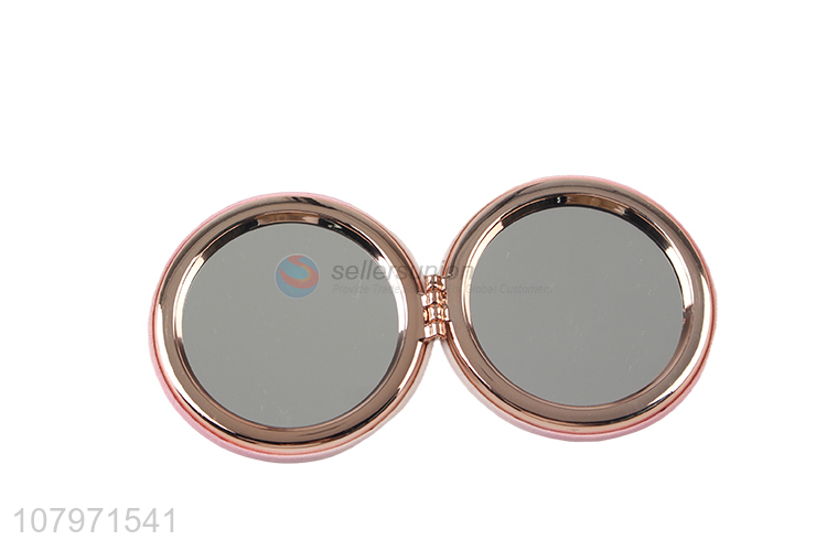 Factory Supplies Rose Pattern Round Double Sides Make-Up Mirror