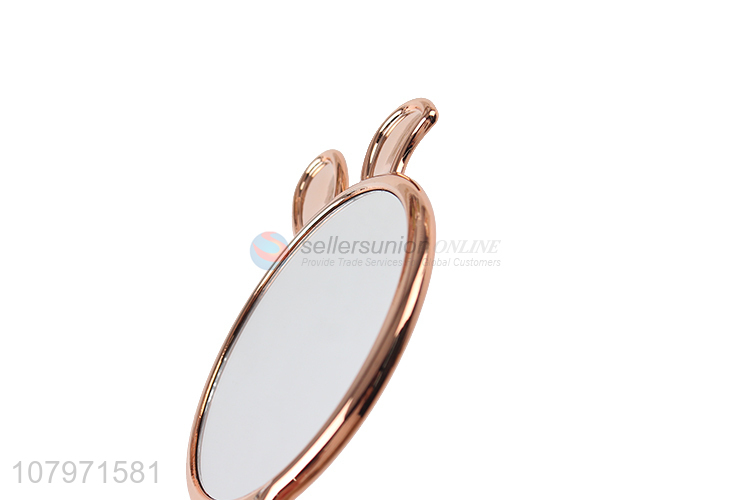 Creative Design Rabbit Ears Hand Held Makeup Mirror For Girls