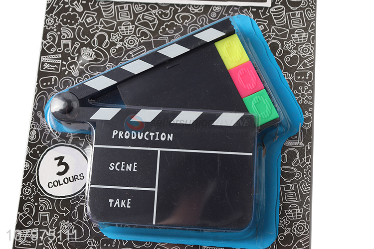 Cool Design Clapperboard Shape Packaging 3 Colours Highlighter Set