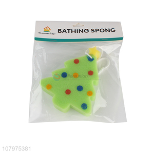 New arrival Christmas tree shape kids bath sponge for infants