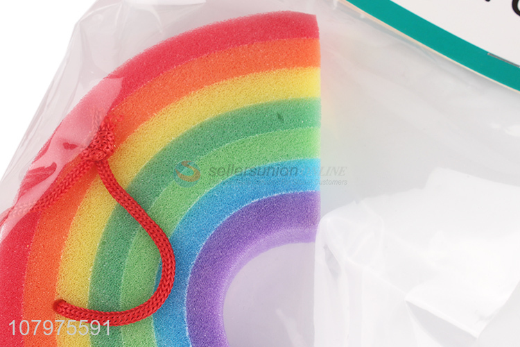 Yiwu market rainbow shape shower bath sponge body scrubber