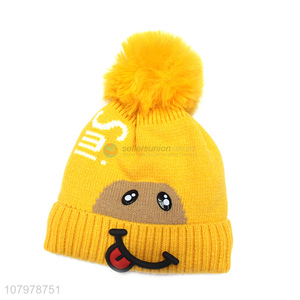 China imports kids winter hat children pom pom beanie skull cap for boys