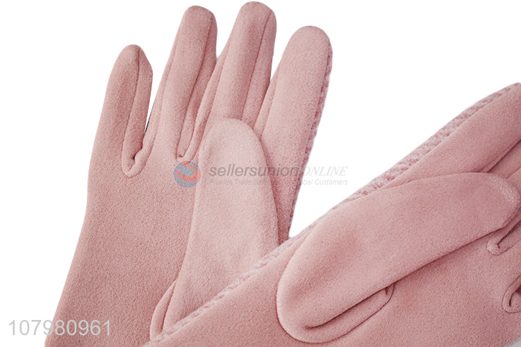 Fashion Herringbone Ladies Leisure Gloves Thicken Warm Gloves For Women