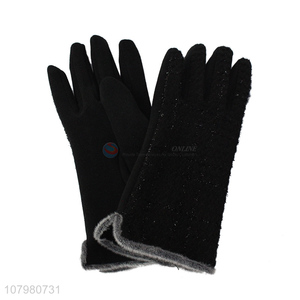 Good Price Short Plush Mouth Winter Warm Gloves For Women