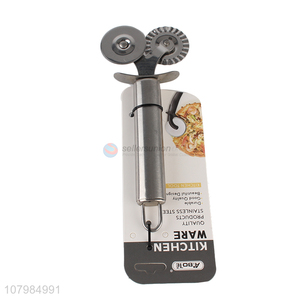 Wholesale stainless steel double-wheel pizza cutter pizza slicer