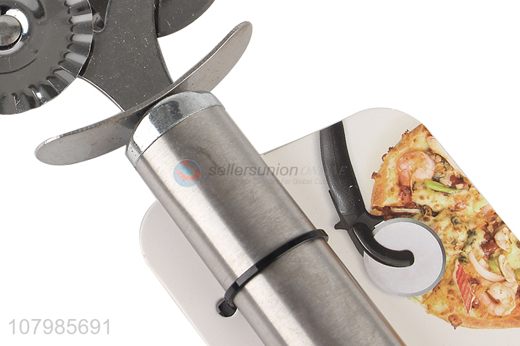 Good quality stainless steel double-wheel pizza cutter pizza tools