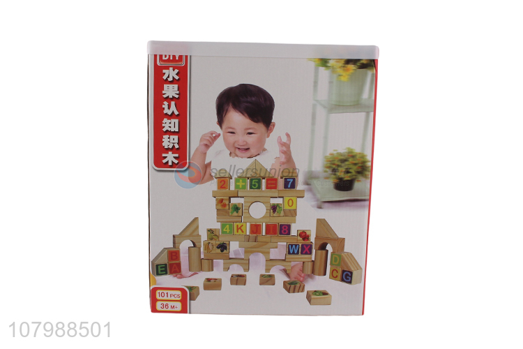 Yiwu wholesale 101pieces fruits pattern educational building blocks toys