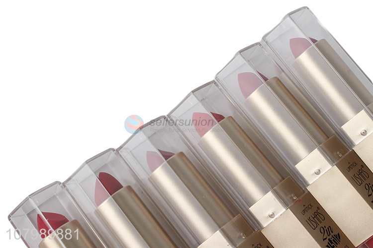 Good sale multicolor lipstick ladies lip gloss cosmetics set wholesale