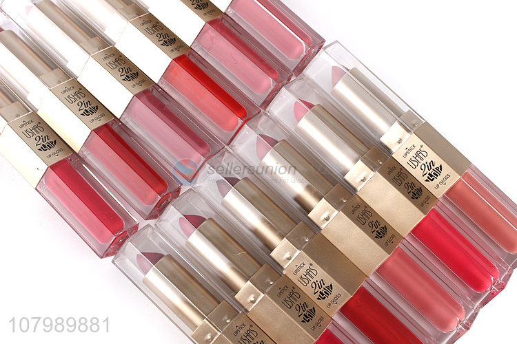 Good sale multicolor lipstick ladies lip gloss cosmetics set wholesale