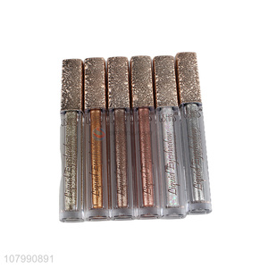 Latest arrival 6 colors bright highlight metallic shimmer liquid eyeshadow