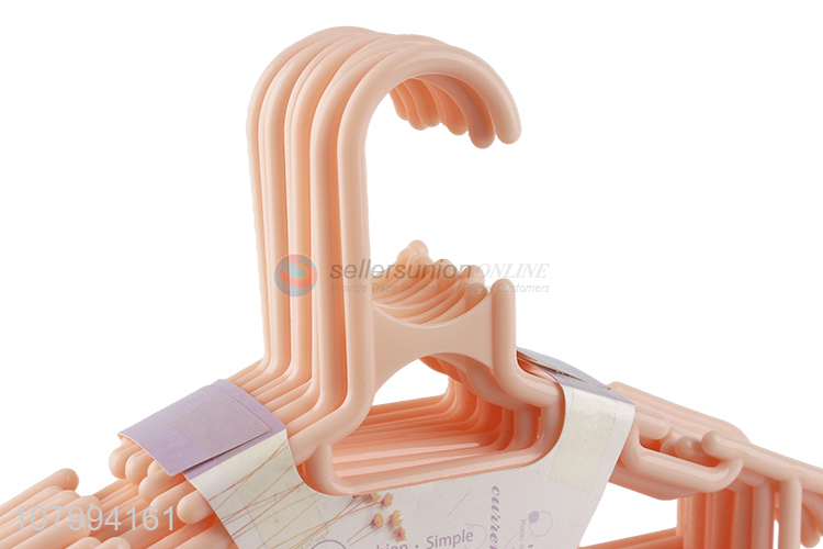 Factory supply multi-purpose seamless plastic children clothes hanger wholesale