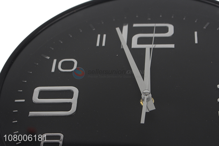 Factory wholesale black plastic clock modern living room wall clock